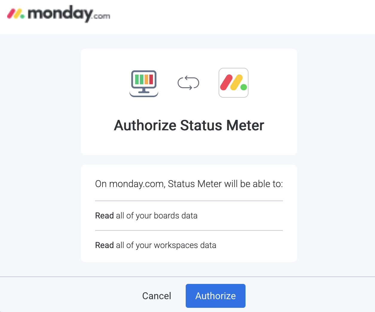 Authorize dialog screenshot
